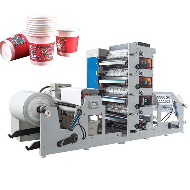 UV Dryer 850mm Paper Coffee Cup Printing Machine With Rewinding