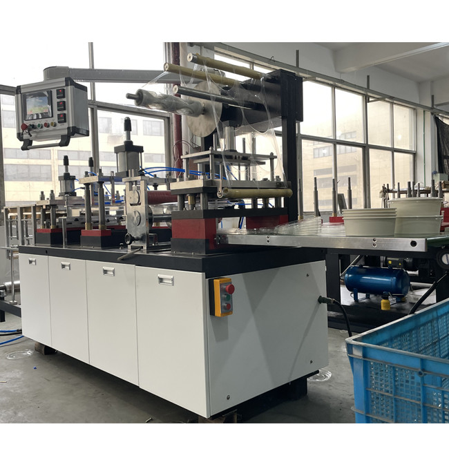 3kw Automatic Feeding Paper Cup Cover Making Machine 0.4-0.7mpa Air Pressure