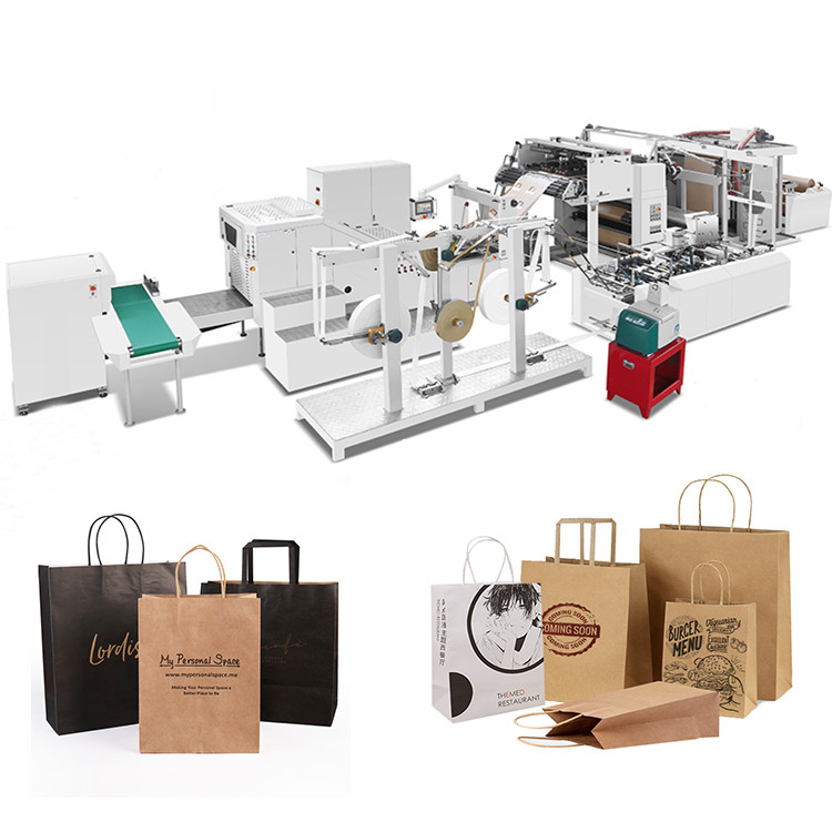 Fect Square Bottom Kraft Paper Bag Manufacturing Machine With Handle