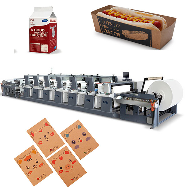 Paper Lunch Box Roll To Roll Flexo Printing Machine 300mm-1200mm Length